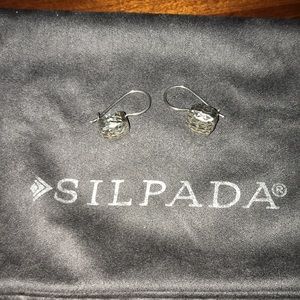 Silpada silver wire earrings built in closure